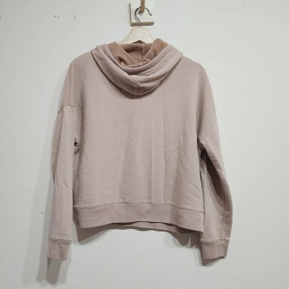 Madewell Cozy Crop Light Pink Hoodie Sweatshirt - Picture 3 of 5
